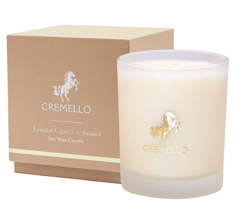 Cremello Candle - Coastal Cypress Amber