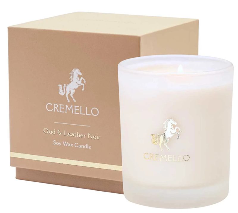 Cremello Candle - Oud and Leather Noir