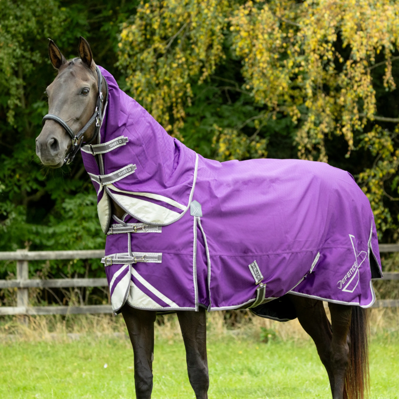 DefenceX Shield 100g Turnout Rug With Detachable Neck -  Purple
