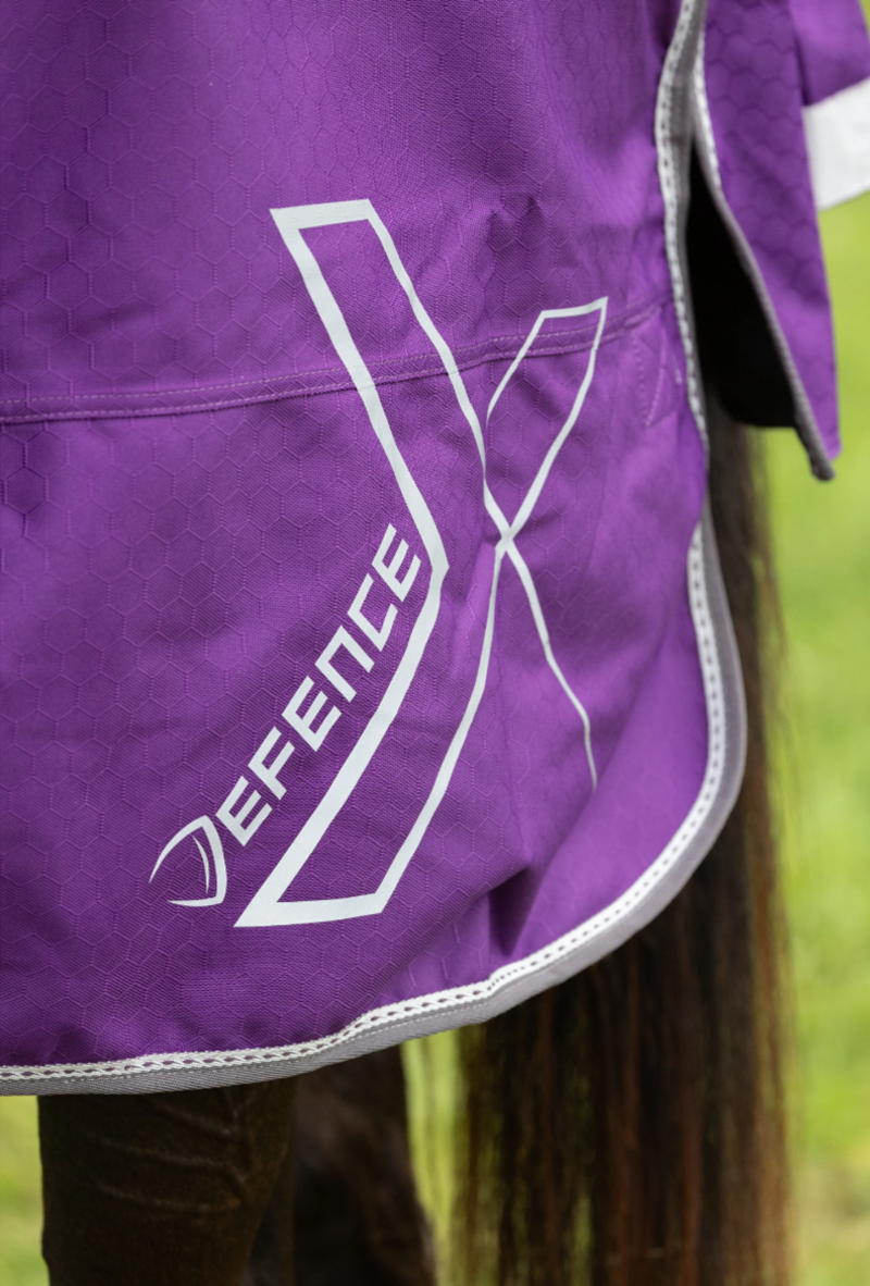DefenceX Shield 100g Turnout Rug With Detachable Neck -  Purple-3