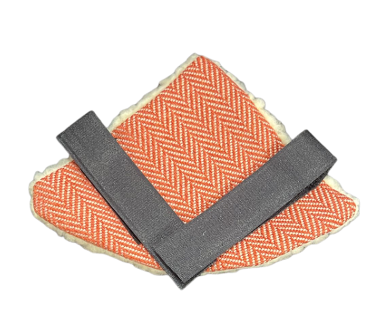 Cosy Ears Ear Warmer by Dizzy Dora - Orange Zig-Zag