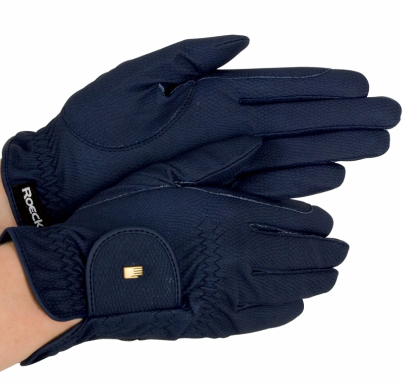 Roeckl Roeck-Grip Junior Riding Gloves - Navy Blue-1
