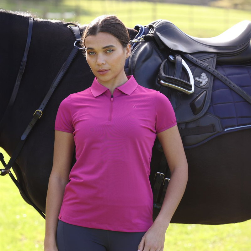 Aubrion React Tech Polo - Fuschsia-1
