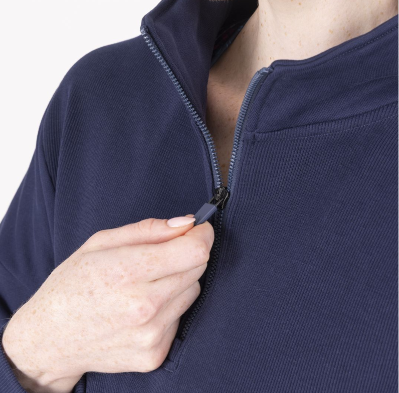 Shires Aubrion React Women's Quarter Zip Sweater - Midnight-1