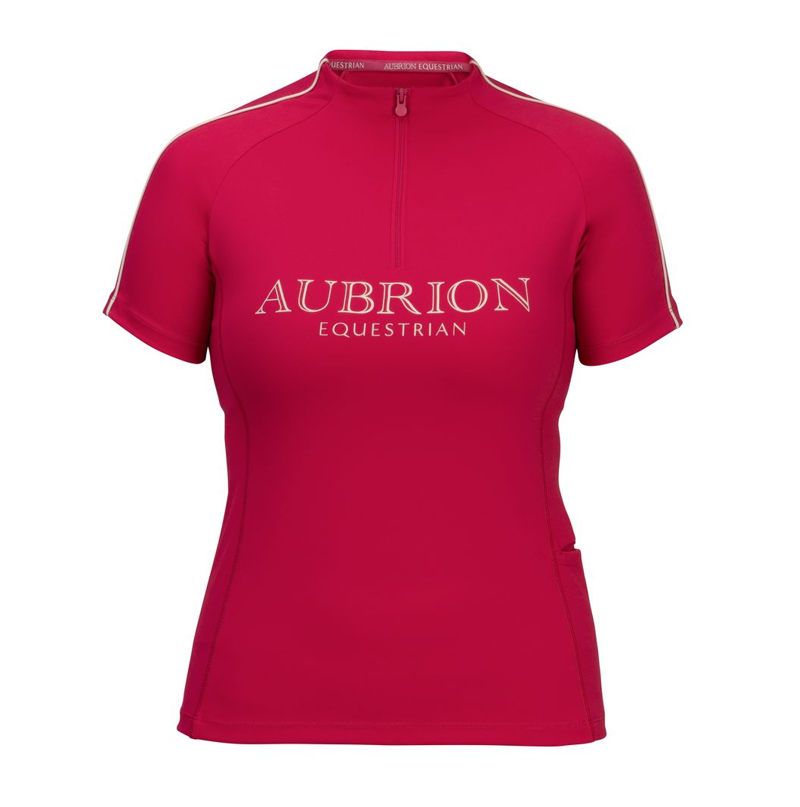 Shires Aubrion Equestrian Women's Short Sleeve Base Layer - Dewberry