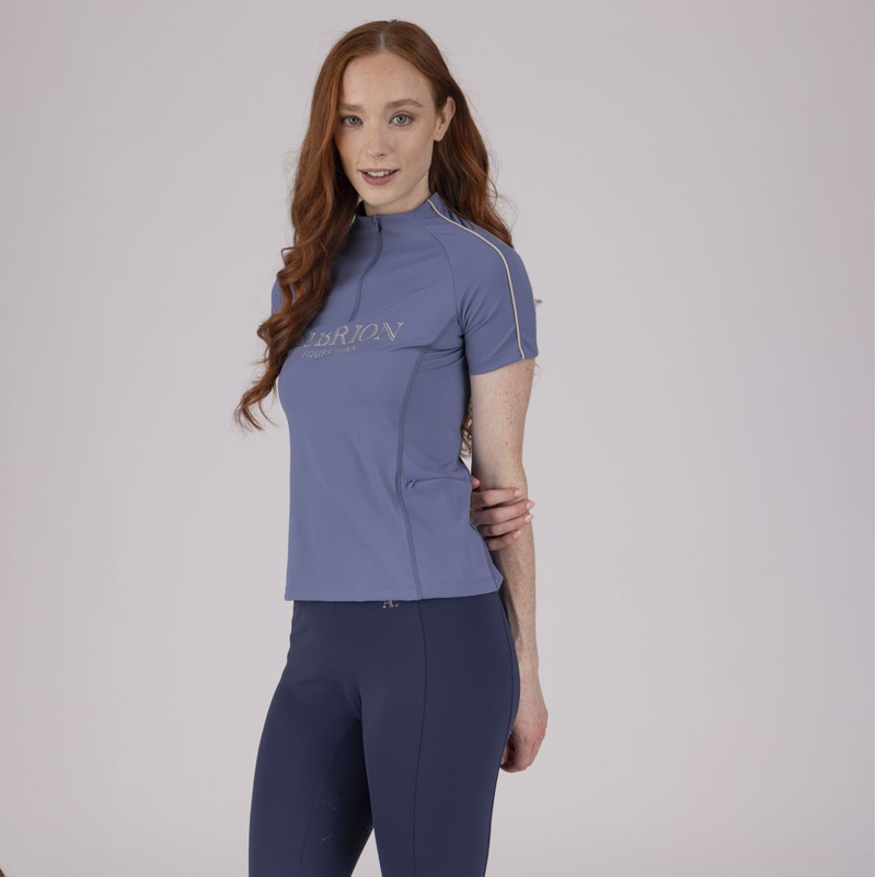 Shires Aubrion Equestrian Women's  Short Sleeve Base Layer - Storm -3