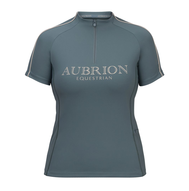 Shires Aubrion Equestrian Women's Short Sleeve Base Layer - Thyme