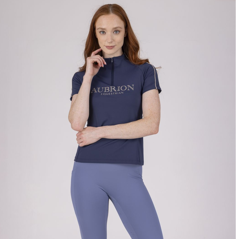 Shires Aubrion Equestrian Women's Short Sleeve Base Layer - Midnight-3