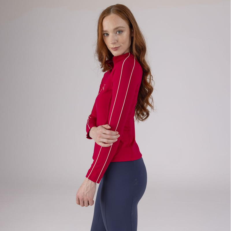 Shires Aubrion Equestrian Women's Long Sleeve Base Layer - Dewberry-2