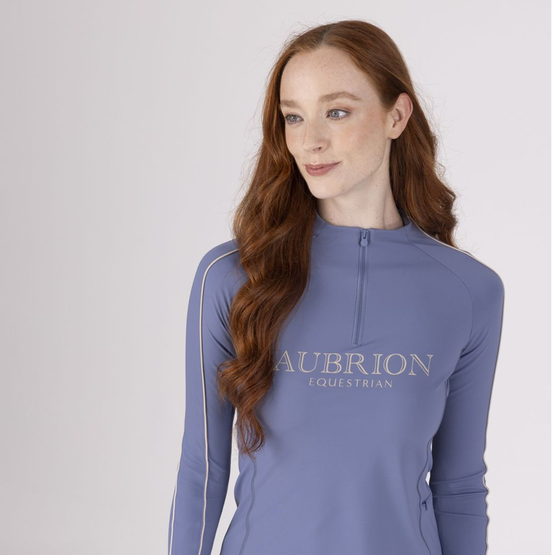 Shires Aubrion Equestrian Women's Long Sleeve Base Layer - Storm-1
