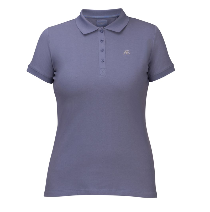 Shires Aubrion Equestrian Women's Short Sleeve Polo - Storm 