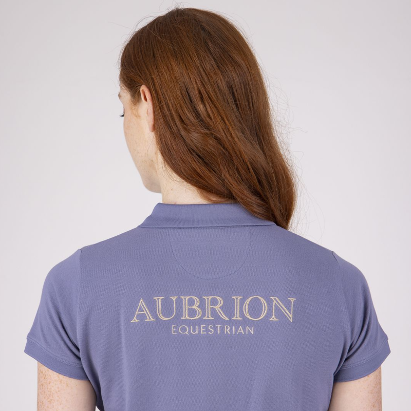 Shires Aubrion Equestrian Women's Short Sleeve Polo - Storm -1