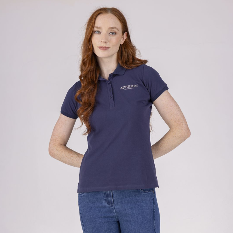 Shires Aubrion Equestrian Women's Short Sleeve Polo - Midnight-2