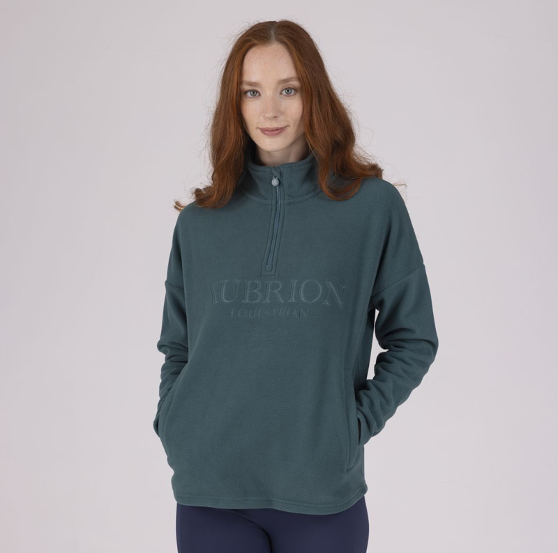 Shires Aubrion Equestrian Women's Quarter Zip Fleece - Thyme -3