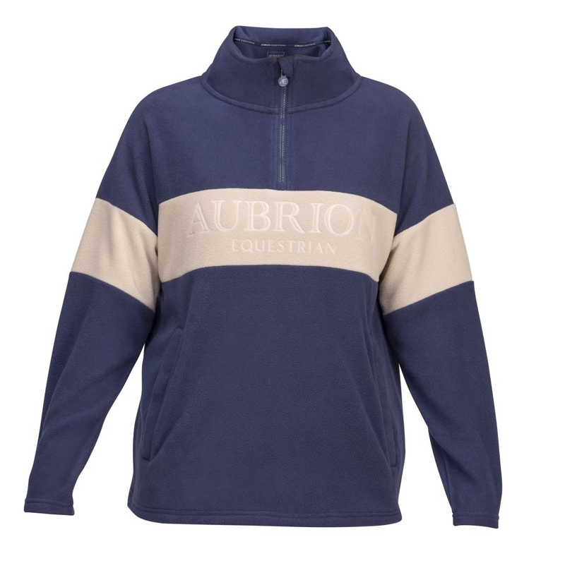 Shires Aubrion Equestrian Women's Quarter Zip Fleece - Midnight/Taupe