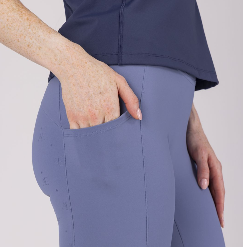 Shires Aubrion Equestrian Women's Riding Tights - Storm-3