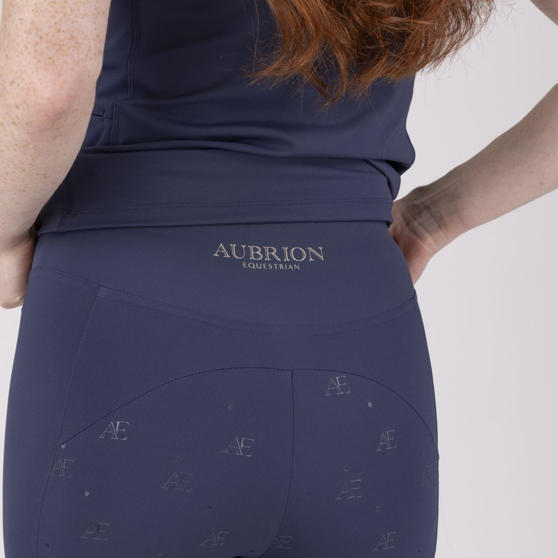 Shires Aubrion Equestrian Women's Riding Tights - Midnight-3