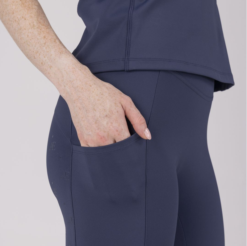 Shires Aubrion Equestrian Women's Riding Tights - Midnight-2