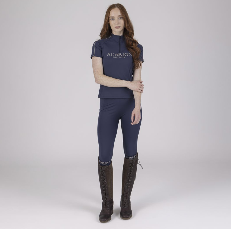 Shires Aubrion Equestrian Women's Riding Tights - Midnight-4