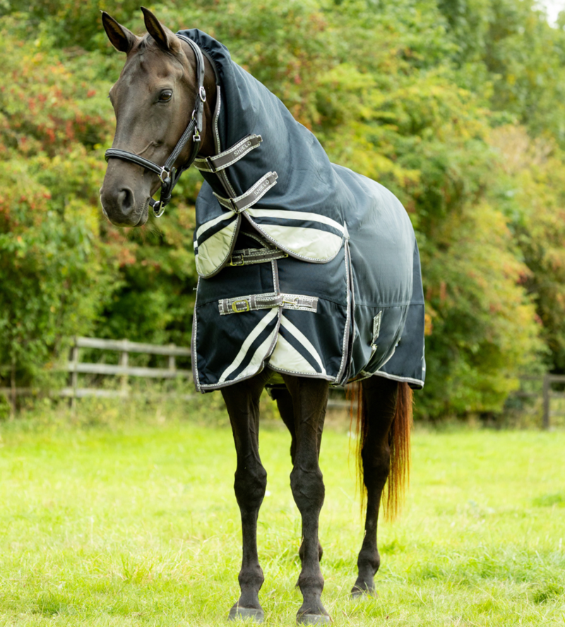 DefenceX Shield 200g Turnout Rug With Detachable Neck - Navy-1