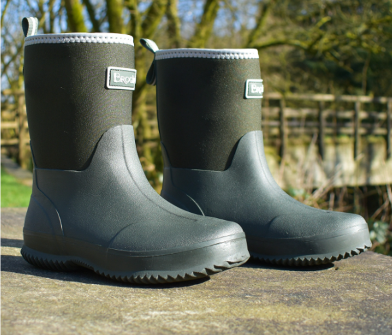 Brogini W196K Bampton Piccino Children's Wellies - Green-1