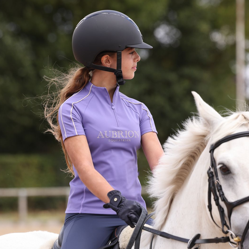 Shires Aubrion Equestrian Junior Short Sleeve Base Layer - Heather-3