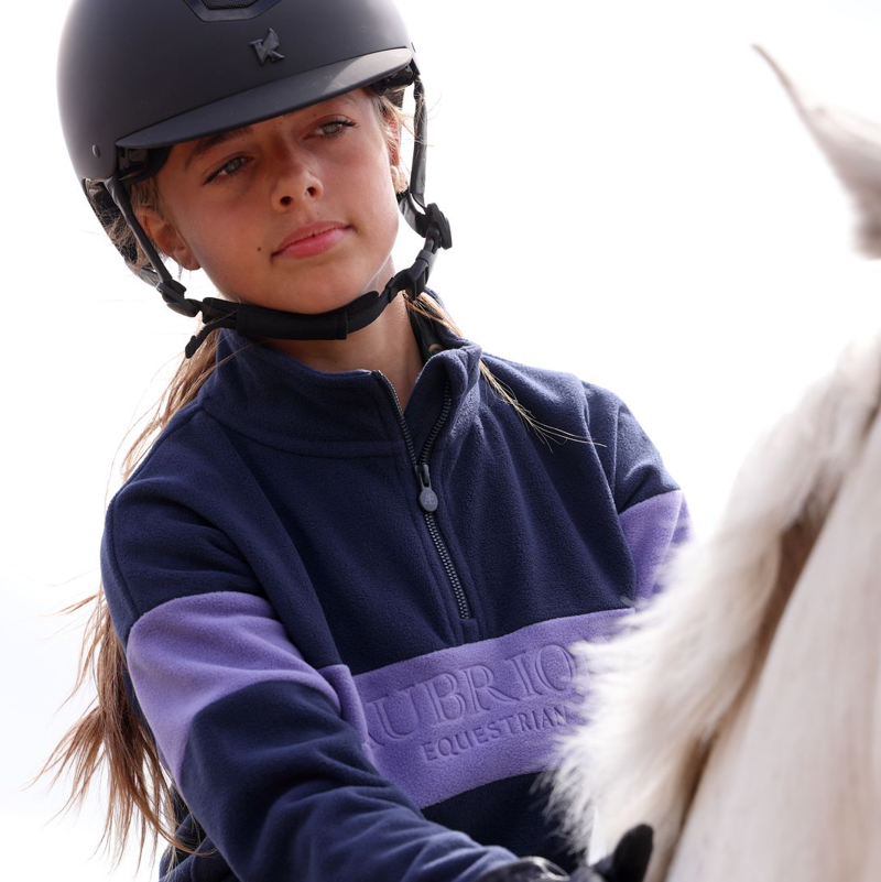 Shires Aubrion Equestrian Junior Quarter Zip Fleece - Midnight/Heather-5