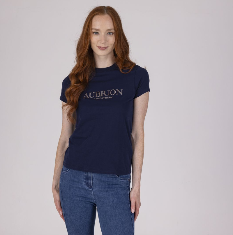 Shires Aubrion Equestrian Ladies T- Shirt - Midnight-2