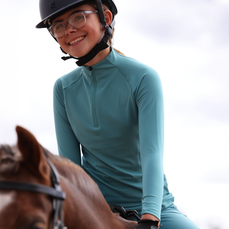 Shires Aubrion Junior React Long Sleeve Base Layer - Haze-1