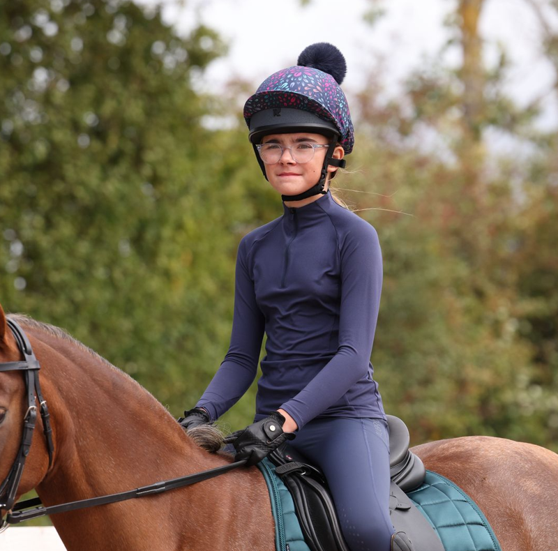 Shires Aubrion Junior React Long Sleeve Base Layer - Midnight-1