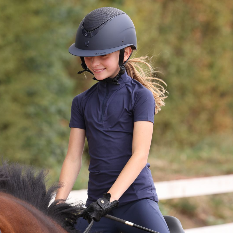 Shires Aubrion React Junior Short Sleeve Base Layer - Midnight-1