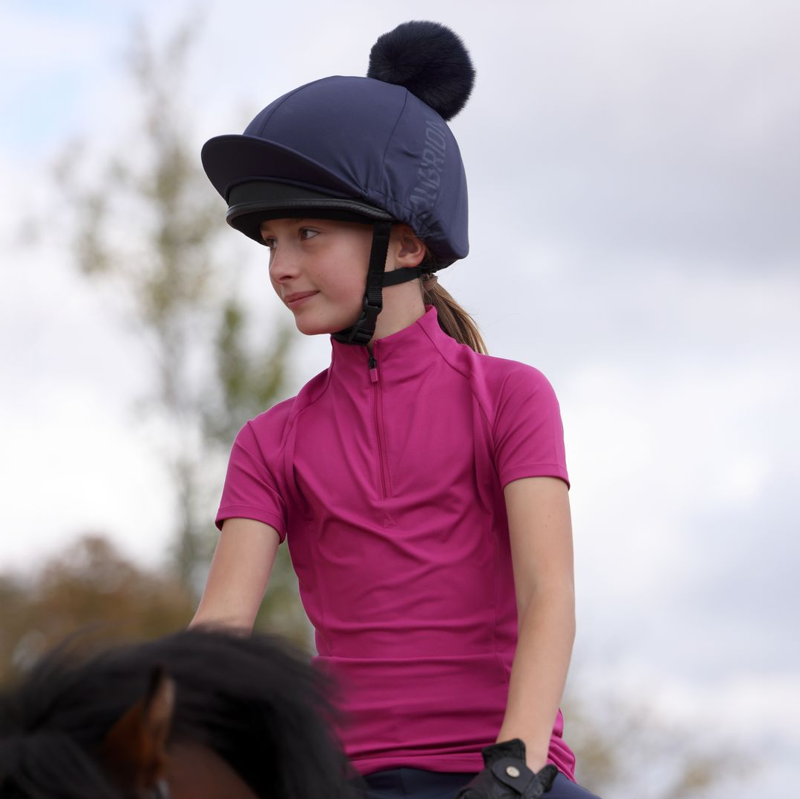Shires Aubrion React Junior Short Sleeve Base Layer - Fuschia