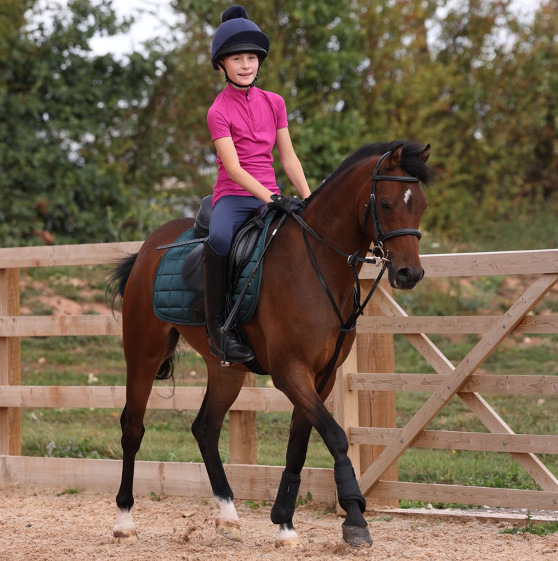Shires Aubrion React Junior Short Sleeve Base Layer - Fuschia-1
