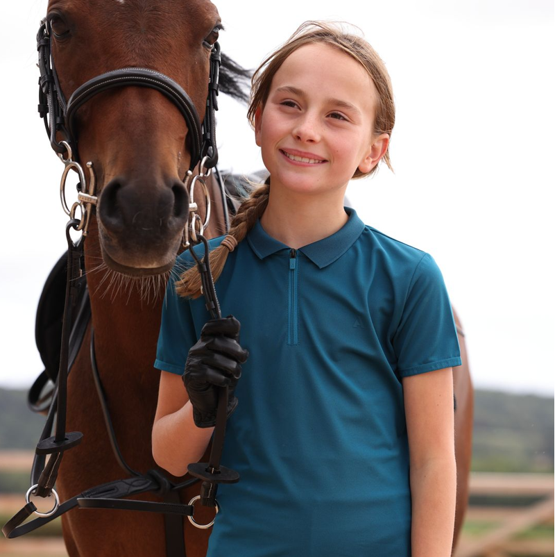 Shires Aubrion React Junior Tech Polo - Kingfisher-3