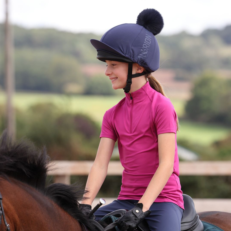 Shires Aubrion React Junior Tech Polo - Fuchsia-3