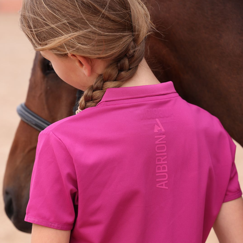 Shires Aubrion React Junior Tech Polo - Fuchsia-4