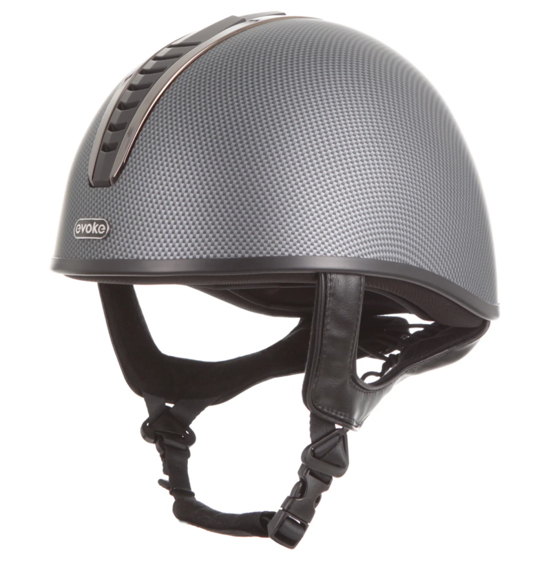 Evoke Orion Jockey Skull Helmet - Carbon/Black/Gunmetal-2