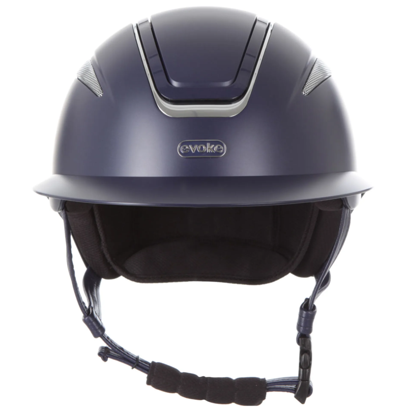 Evoke Callisto Wide Peak Helmet - Navy/Chrome