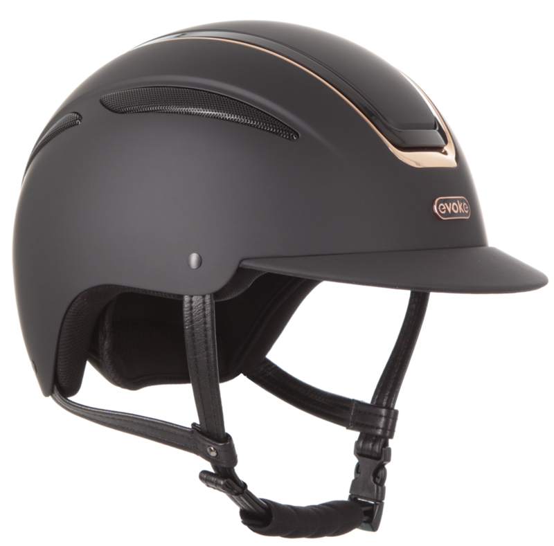 Evoke Callisto Classic Peak Helmet - Black/Rose Gold