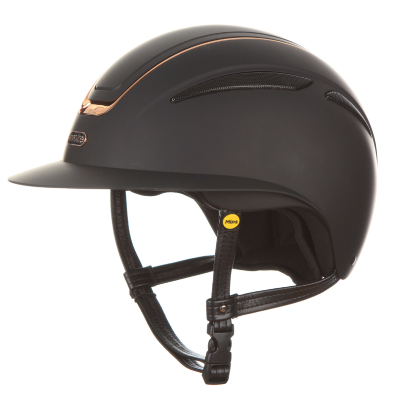 Evoke Callisto Wide Peak Helmet - Black/Rose Gold-1