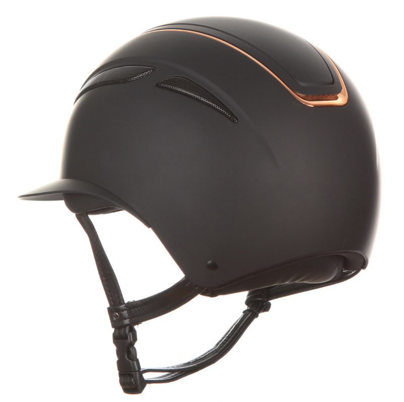 Evoke Callisto Wide Peak Helmet - Black/Rose Gold-2