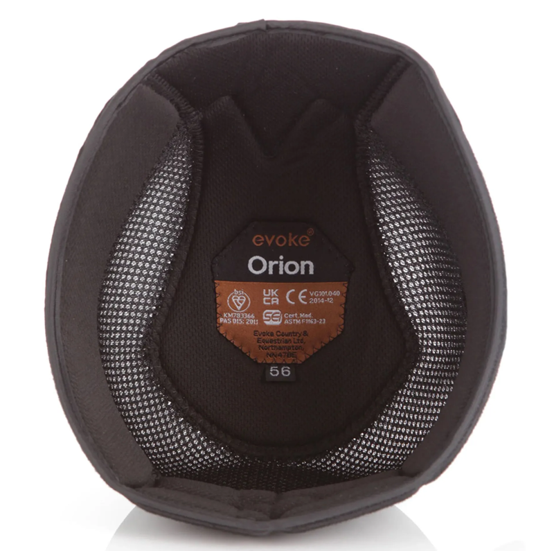 Evoke Orion Removeable Crown Padded Helmet Liner - Black