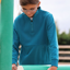 Shires Aubrion React Children's Quarter Zip Sweater - Kingfisher