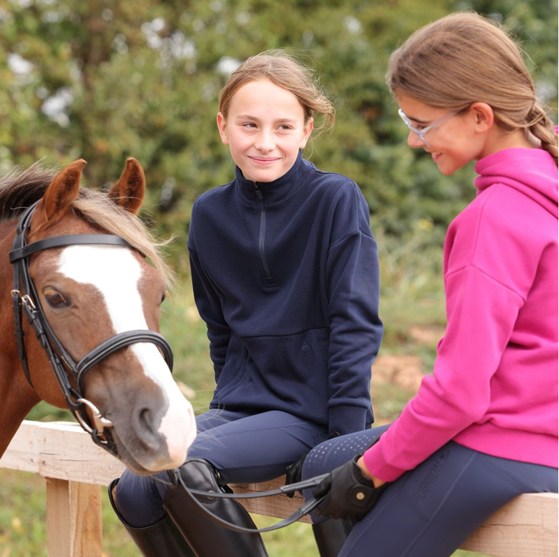 Shires Aubrion React Children's Quarter Zip Sweater - Midnight-1