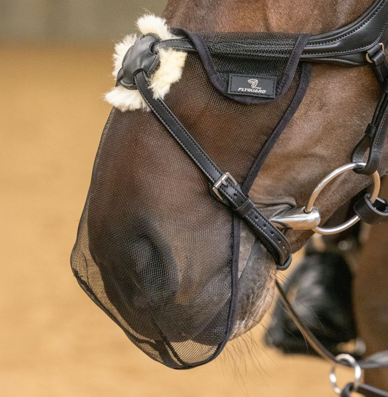 Shires FlyGuard Pro Grackle Bridle Nose Net - Black