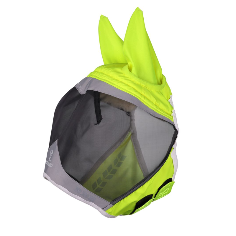 Shires FlyGuard Pro Hi-Viz Fine Mesh Fly Mask With Ears - Yellow-1