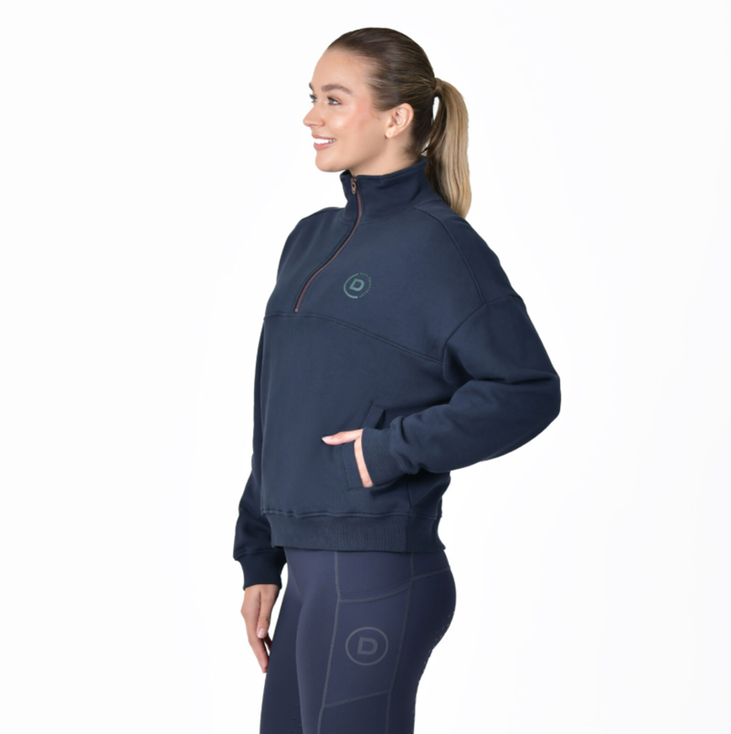 Dublin Quarter Zip Ladies Fleece Pullover - Navy-1