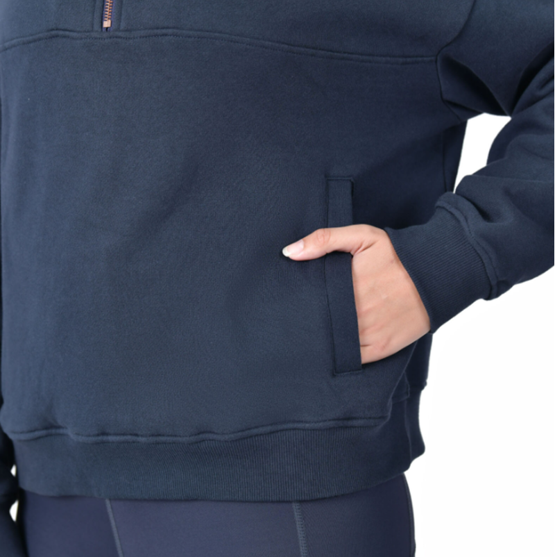 Dublin Quarter Zip Ladies Fleece Pullover - Navy-3
