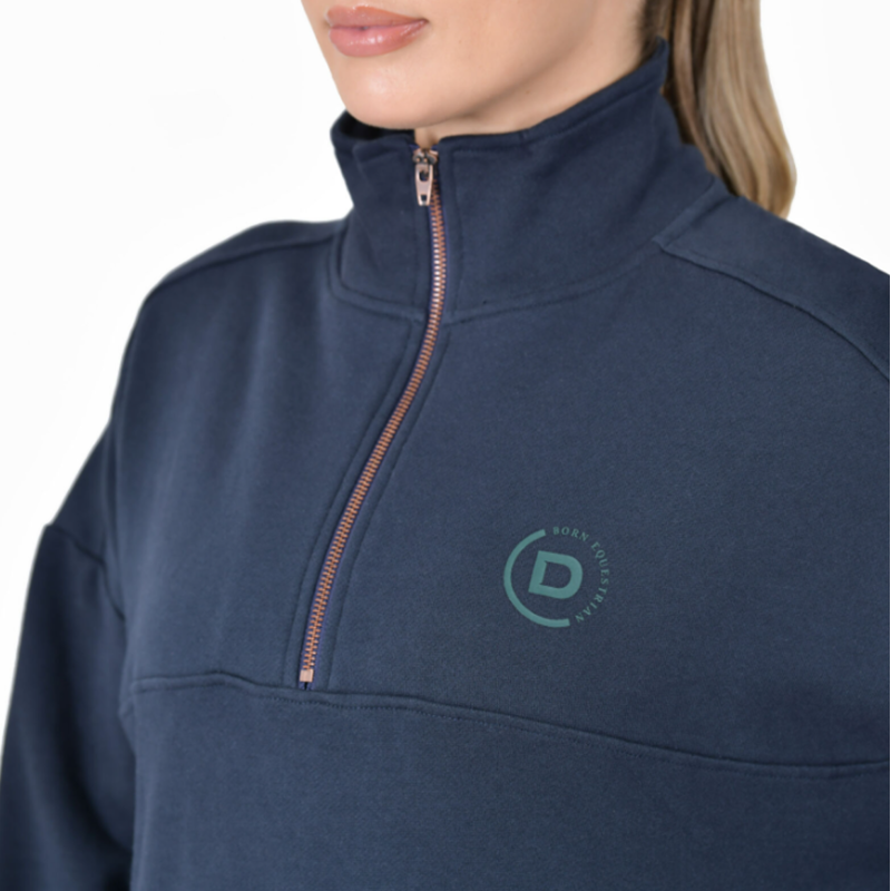 Dublin Quarter Zip Ladies Fleece Pullover - Navy-2