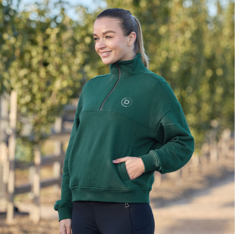 Dublin 1/4 Zip Ladies Fleece Pullover - Dark Emerald Green-1